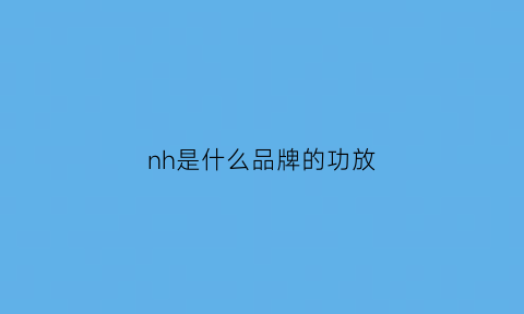 nh是什么品牌的功放(nh是什么品牌的功放音响)