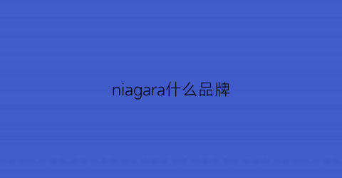 niagara什么品牌(niagara什么意思中文)