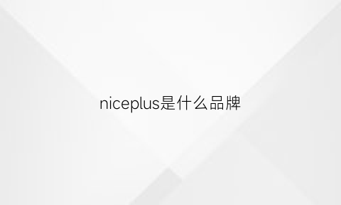 niceplus是什么品牌