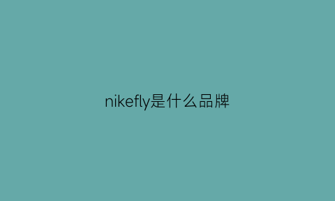 nikefly是什么品牌