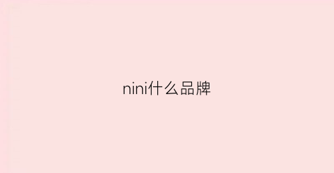 nini什么品牌(nini什么意思牌子)