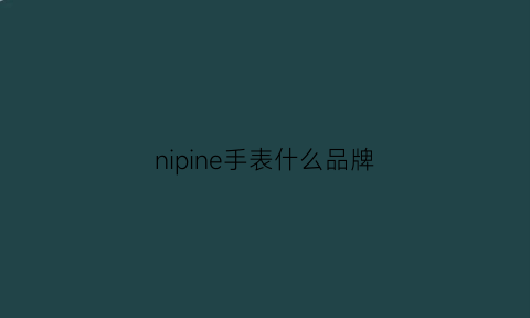 nipine手表什么品牌(nipine手表价格)