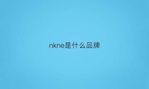 nkne是什么品牌(nk是什么牌子衣服)