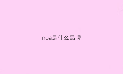 noa是什么品牌