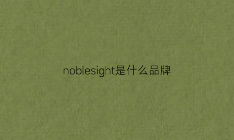 noblesight是什么品牌