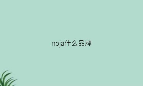 noja什么品牌(noain是什么牌子)