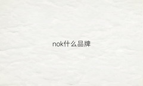 nok什么品牌(nooka是什么牌子)