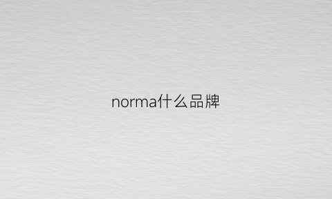 norma什么品牌(normalbrand品牌)