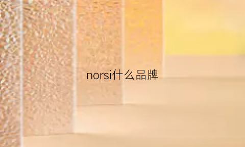 norsi什么品牌(noisia是什么牌子)