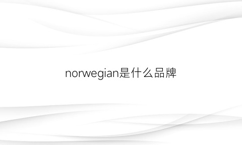 norwegian是什么品牌