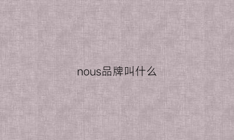 nous品牌叫什么