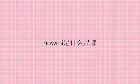 nowmi是什么品牌(nows是什么牌子)