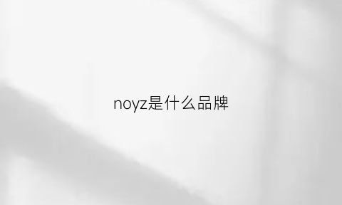 noyz是什么品牌