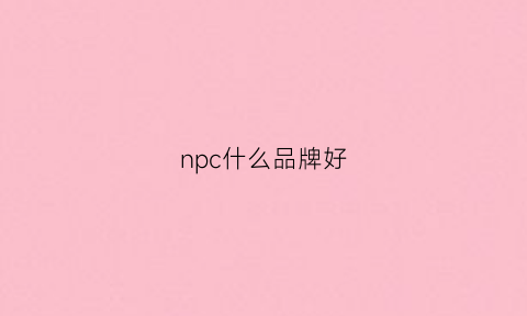 npc什么品牌好