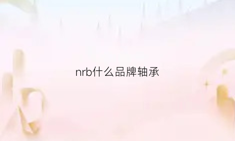 nrb什么品牌轴承