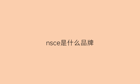 nsce是什么品牌(nsc是哪个国家的品牌)