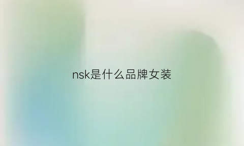 nsk是什么品牌女装(nsk轴承是什么牌子)