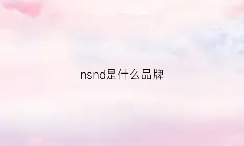 nsnd是什么品牌(nnd是什么牌子)