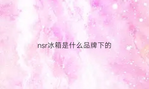 nsr冰箱是什么品牌下的(nr-c311mx-g冰箱是新产品吗)