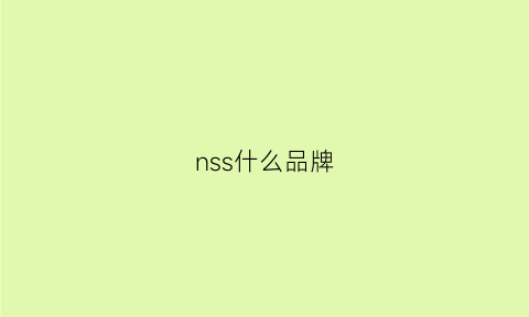 nss什么品牌(商标是ns是什么牌子)