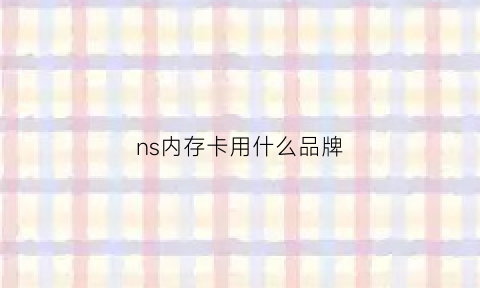 ns内存卡用什么品牌(switch内存卡什么牌子的好)