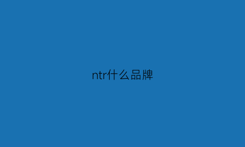 ntr什么品牌(nt品牌怎么样)