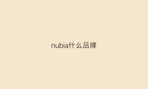 nubia什么品牌(nubiatechnologycoltd)