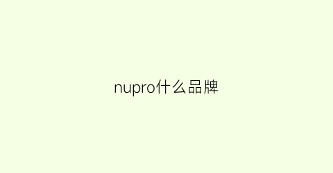 nupro什么品牌(nupro是什么牌子)