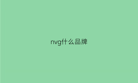 nvg什么品牌(nvsv是什么品牌)