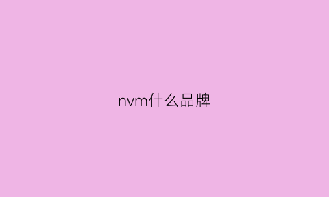 nvm什么品牌(nv什么牌子)