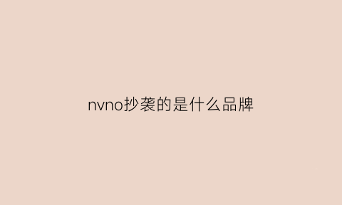 nvno抄袭的是什么品牌(nvno是品牌吗)