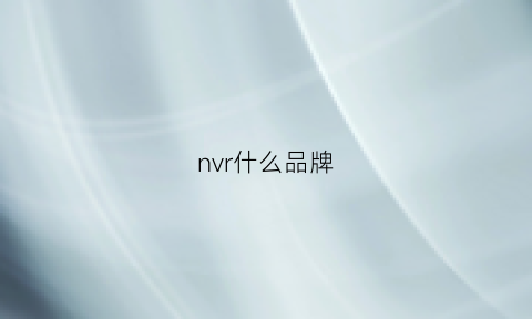 nvr什么品牌