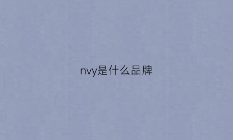 nvy是什么品牌