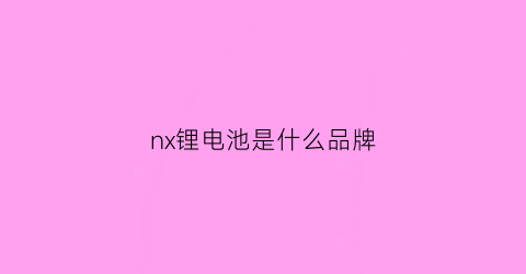 nx锂电池是什么品牌(锂电池ntc)