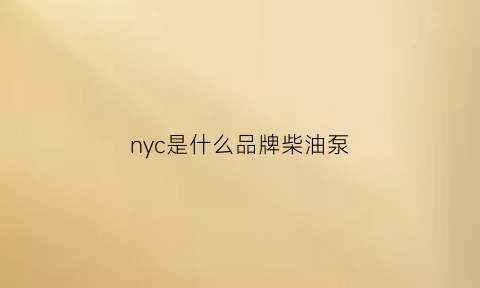 nyc是什么品牌柴油泵(柴油泵英文缩写)