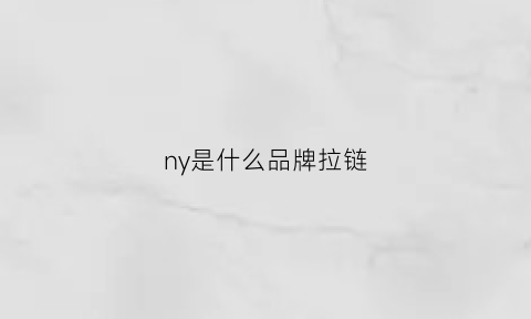 ny是什么品牌拉链(n是什么意思拉链头)