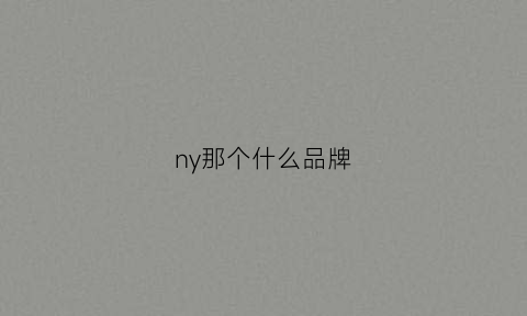 ny那个什么品牌(ny属于哪个品牌)