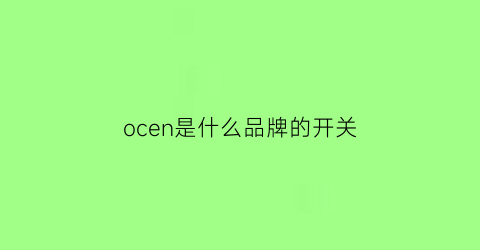 ocen是什么品牌的开关(电源开关是什么意思)