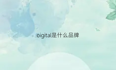 oigital是什么品牌