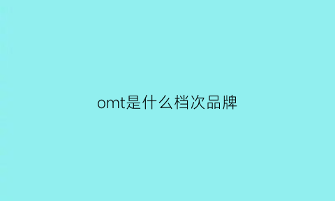 omt是什么档次品牌