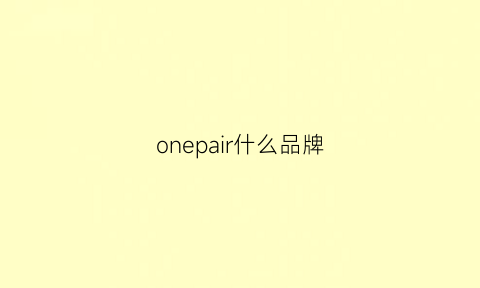 onepair什么品牌(oneone是什么品牌)