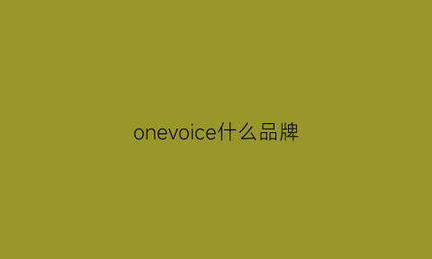 onevoice什么品牌(onepoiar什么牌子)