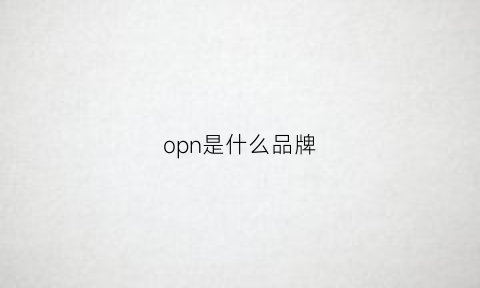 opn是什么品牌(opnicn是什么牌子)