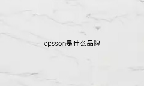 opsson是什么品牌(opusone什么档次)