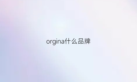 orgina什么品牌(org属于什么档次的品牌)