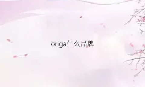 origa什么品牌(originoasis牌子好吗)