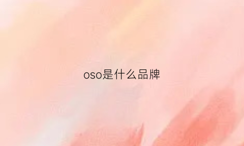 oso是什么品牌(os是什么牌子)