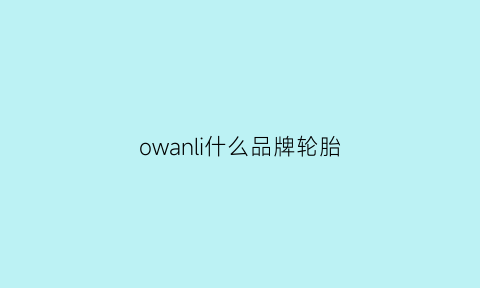 owanli什么品牌轮胎(wingood是什么牌子轮胎)