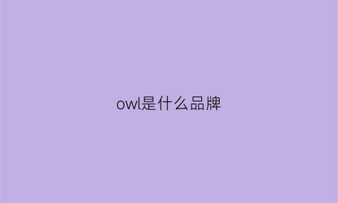 owl是什么品牌(ow是什么档次)