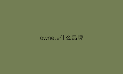 ownete什么品牌(ownersguide什么牌子)